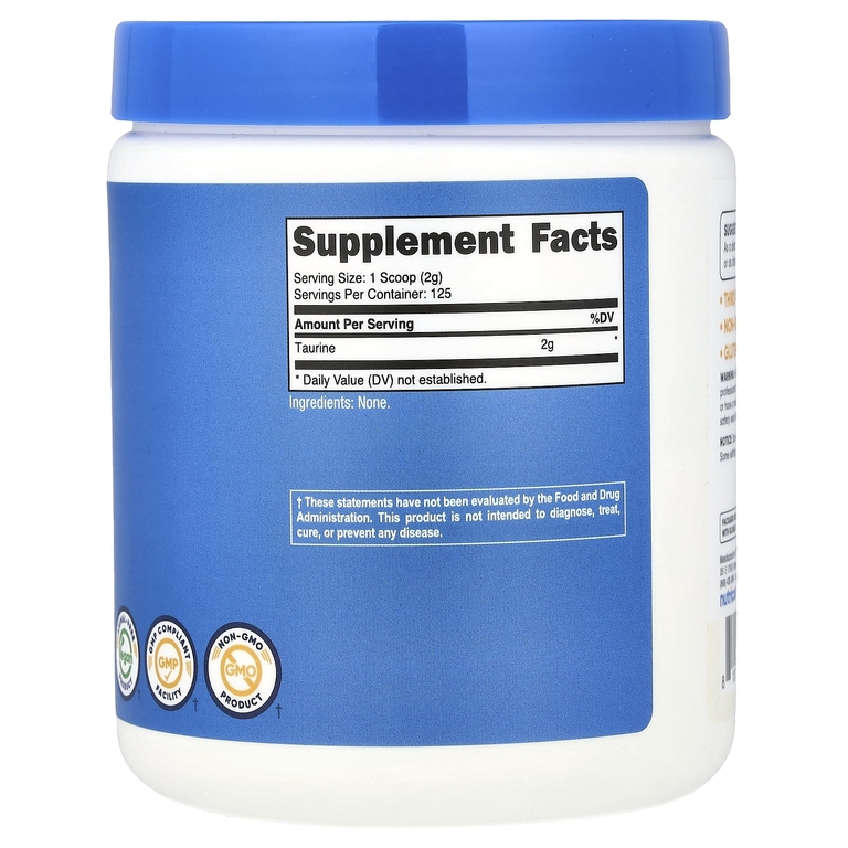 Nutricost, таурин, без добавок, 250 г (8,9 унции)