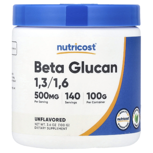 Nutricost, Бета-глюкан 1,3 / 1,6, без добавок, 100 г (3,5 унции)