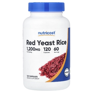 Nutricost, Красный дрожжевой рис, 120 капсул (600 мг на капсулу)