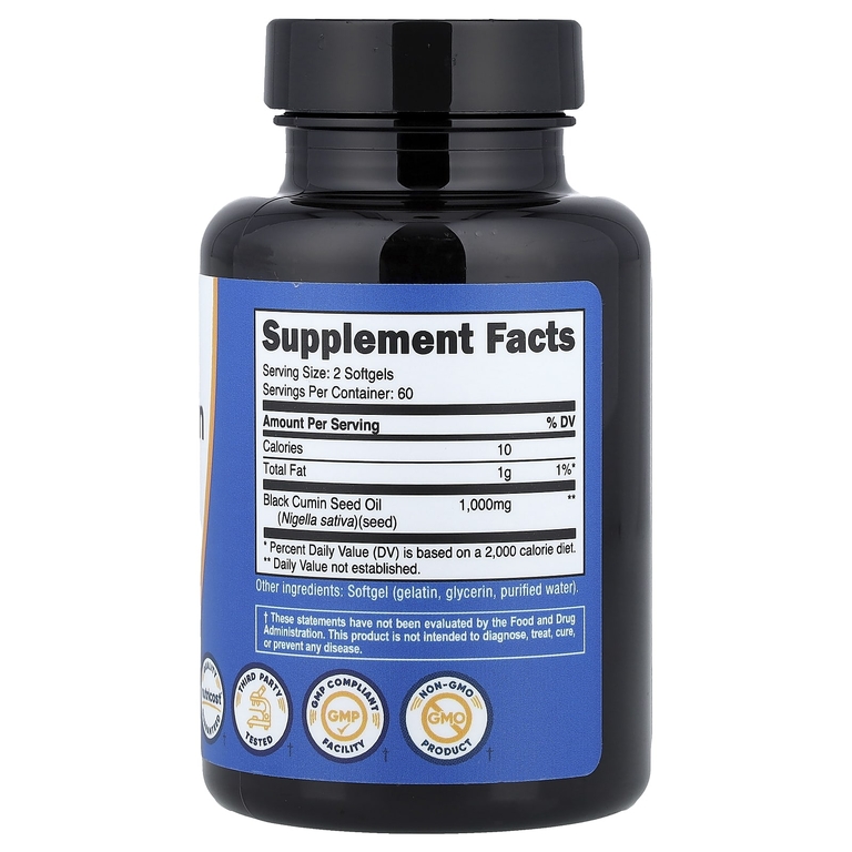Nutricost, Масло семян черного тмина, 120 капсул (500 мг в каждой капсуле)