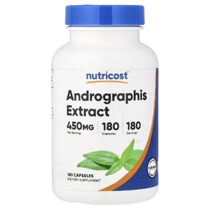 Nutricost, экстракт андрографиса, 450 мг, 180 капсул