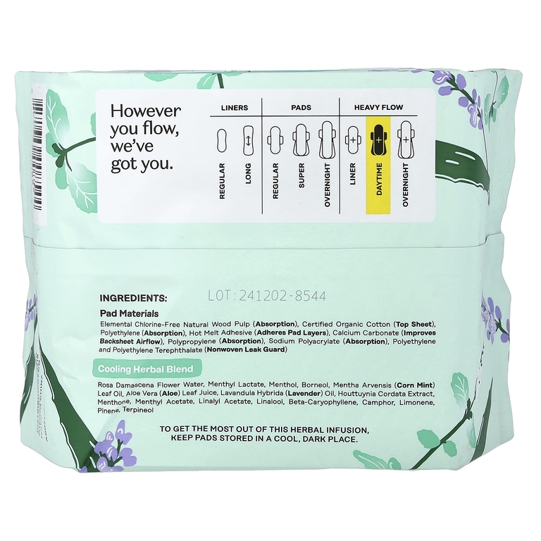 The Honey Pot Company, дневные прокладки с крылышками из 100% органического хлопка, плотные, 16 шт.