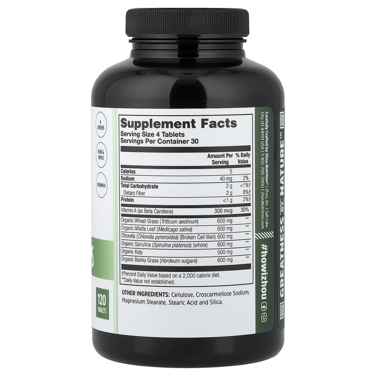 Zhou Nutrition, Total Greens, 120 таблеток