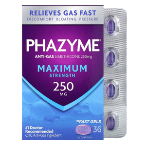 Phazyme, против газообразования, максимального действия, 250 мг, 36 капсул (Товар снят с продажи) 