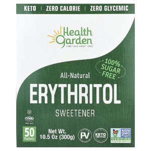 Health Garden, полностью натуральный подсластитель с эритритолом, 50 пакетиков по 6 г (0,21 унции)