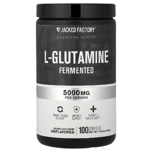 Jacked Factory, Essential Series, L-глютамин, ферментированный, без вкусовых добавок, 500 г (17,64 унции)