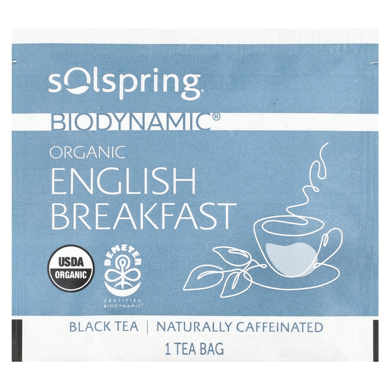 Dr. Mercola, Solspring®, Biodynamic®, органический черный чай, английский завтрак, 18 чайных пакетиков, 36 г (1,27 унции) (Товар снят с продажи) 