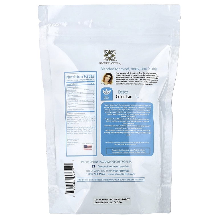 Secrets of Tea, Slim Tea, чай Detox™ Colon Lax, 20 чайных пакетиков, 41 г (1,47 унции) (Товар снят с продажи) 