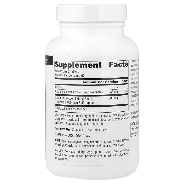 Source Naturals, экстракт ростков брокколи, 250 мг, 120 таблеток (120 мг в 1 таблетке)
