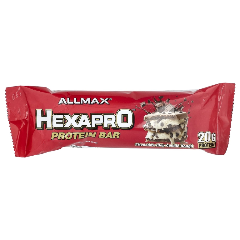 ALLMAX, Hexapro™, протеиновый батончик, тесто для печенья с шоколадной крошкой, 12 батончиков по 54 г (1,9 унции)