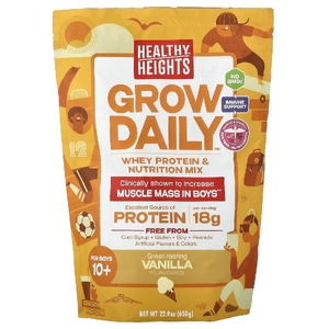 Healthy Heights, Grow Daily, смесь сывороточного протеина и питательных веществ, для мальчиков от 10 лет, ваниль, 650 г (22,9 унции)
