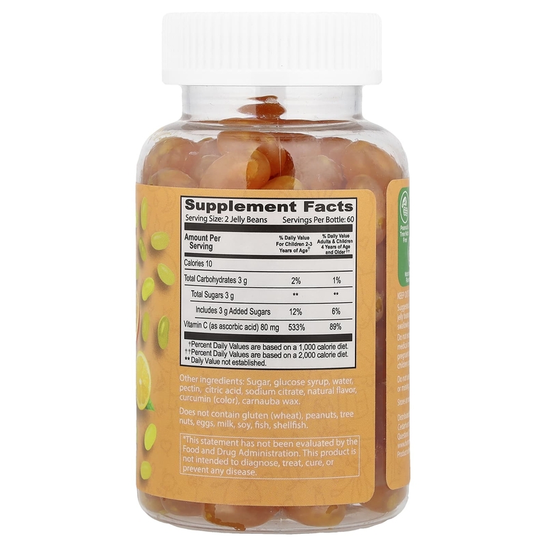 Human Beanz, Kids, мармеладки с витамином C, цитрусовые, 120 мармеладных бобов (40 мг в каждой мармеладке)