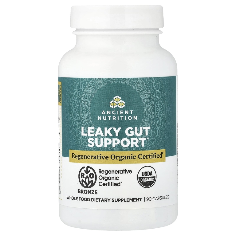 Ancient Nutrition, Leaky Gut, поддержка кишечника, 90 капсул