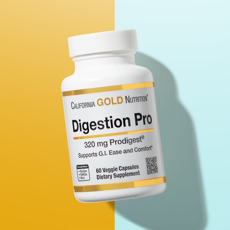 California Gold Nutrition, Digestion Pro с ProDigest®, растительная смесь экстрактов артишока и имбиря для поддержки пищеварения, 320 мг, 60 растительных капсул
