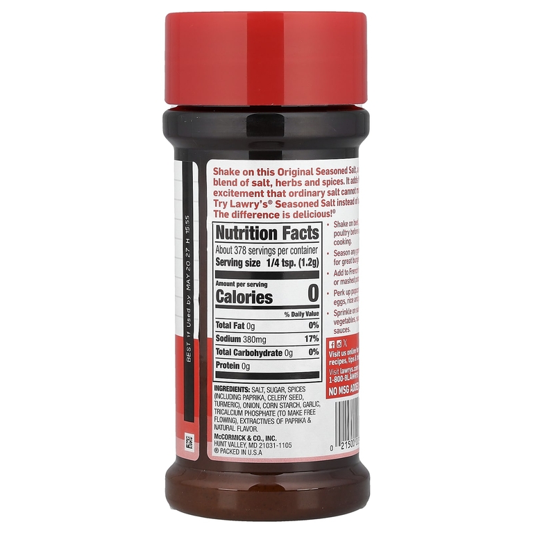 Lawry's, соль с приправами, 453 г (16 унций)