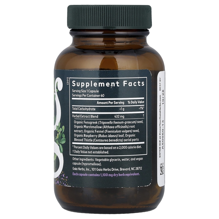 Gaia Herbs, комплекс для поддержки лактации, 60 капсул с жидкостью