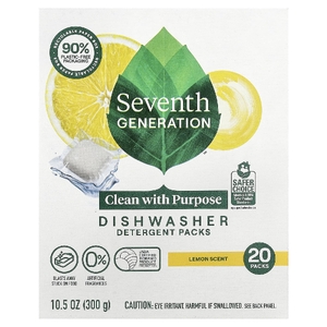 Seventh Generation, пакетики для мытья посуды, с лимонным ароматом, 20 упаковок, 300 г (10,5 унции)