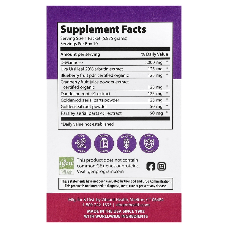 Vibrant Health, UT Vibrance™, 10 пакетиков по 5,875 г (0,207 унции)