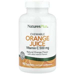 NaturesPlus, жевательный апельсиновый сок, витамин C, натуральный апельсин, 90 таблеток
