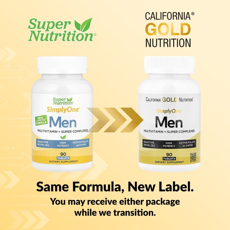 California Gold Nutrition, SimplyOne®, мультивитамины и суперкомплексы для мужчин, с витамином C и комплексом суперадаптогенов, 90 таблеток (Товар снят с продажи) 
