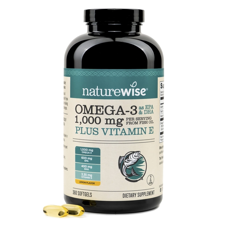 NatureWise, Омега-3 + витамин E, 360 мягких капсул