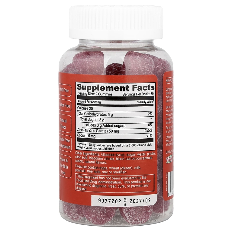 Doctor's Finest, жевательные таблетки с цинком, ягодный вкус, 60 жевательных таблеток (25 мг в 1 таблетке)