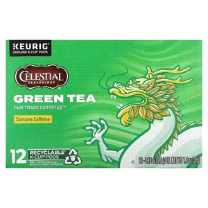 Celestial Seasonings, зеленый чай, сертификат справедливой торговли, 12 капсул K-Cup, 3,1 г (0,1 унции) каждая (Товар снят с продажи) 