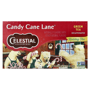 Celestial Seasonings, Holiday Green Tea, Candy Cane Lane®, без кофеина, 18 чайных пакетиков, 35 г (1,2 унции) (Товар снят с продажи) 