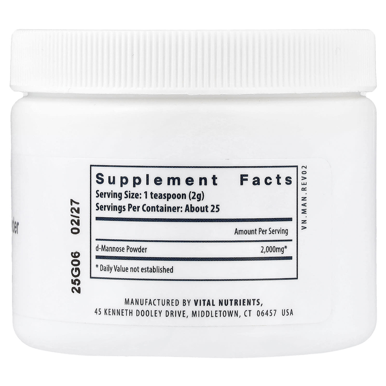 Vital Nutrients, манноза в порошке, 50 г (1,76 унции) (Товар снят с продажи) 