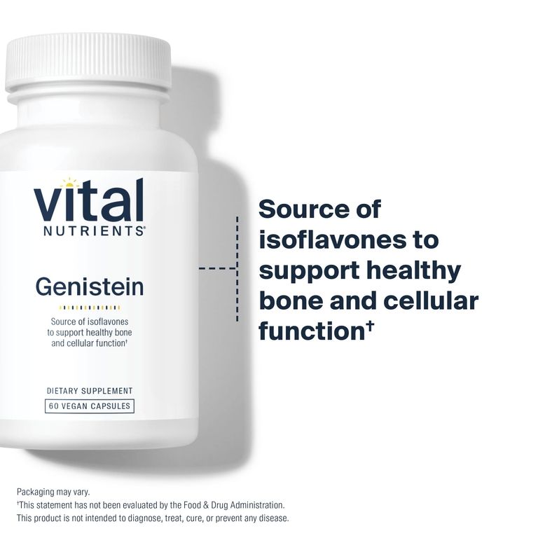 Vital Nutrients, генистеин, 60 веганских капсул (125 мг в 1 капсуле)