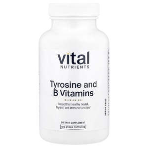 Vital Nutrients, тирозин и витамины группы B, 100 растительных капсул