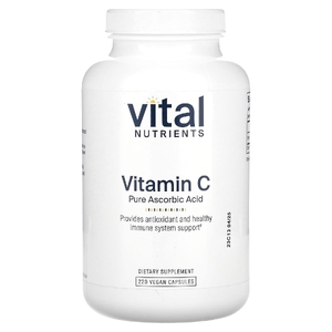 Vital Nutrients, чистая аскорбиновая кислота с витамином C, 220 веганских капсул
