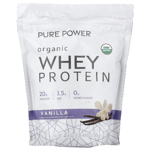 Dr. Mercola, Pure Power, органический сывороточный протеин, со вкусом ванили, 585 г (1 фунт, 4,6 унции)