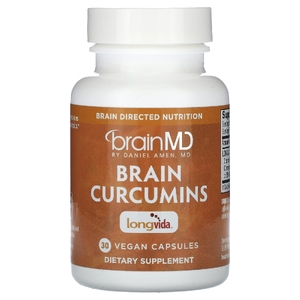 BrainMD, куркумины для мозга, 30 веганских капсул (400 мг в 1 капсуле)