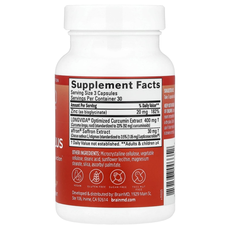BrainMD, Happy Saffron Plus, 90 веганских капсул