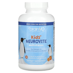 BrainMD, Kids', Neurovite, мультивитаминный комплекс, со вкусом цитрусовых, 120 жевательных таблеток в виде пингвина