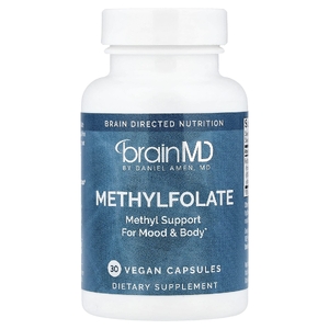 BrainMD, метилфолат, 30 веганских капсул (5000 мкг в капсуле)