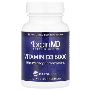 BrainMD, Витамин D3 5000, 100 капсул (125 мкг (5000 МЕ) в капсуле)