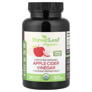 Forest Leaf, Organics, яблочный уксус + кайенский перец, 120 растительных капсул (Товар снят с продажи) 