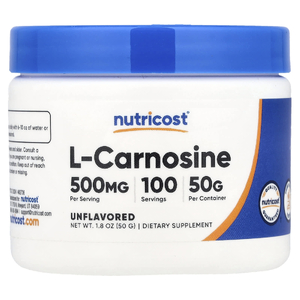 Nutricost, L-карнозин, без добавок, 50 г (1,8 унции)
