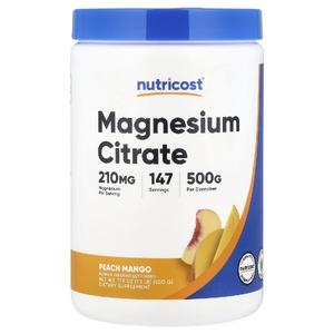 Nutricost, цитрат магния, со вкусом персика и манго, 500 г (17,9 унции)