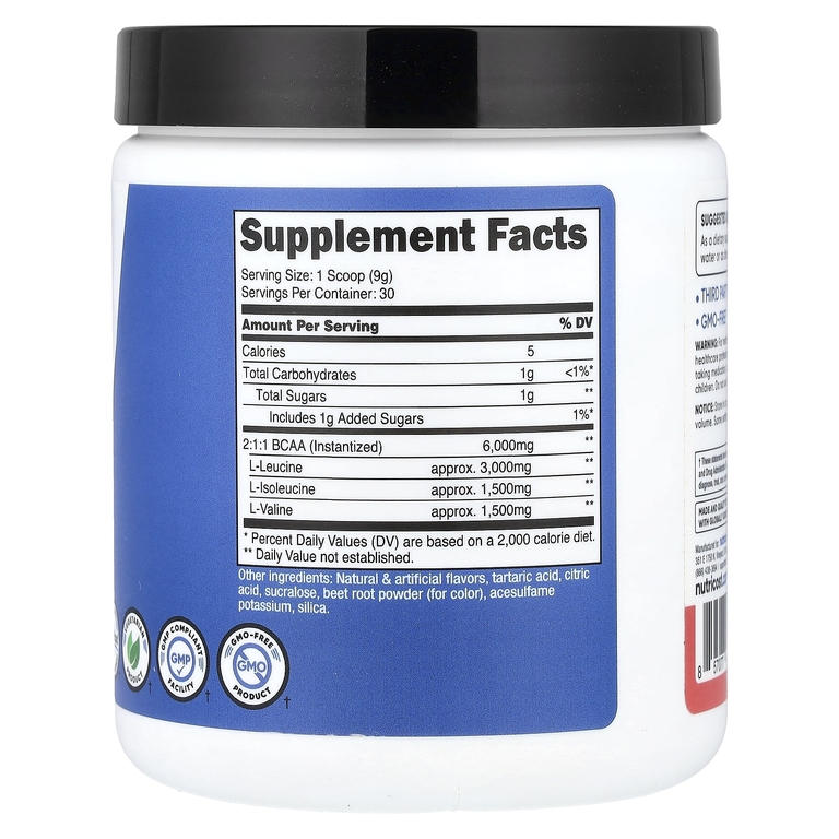 Nutricost, Performance, BCAA, со вкусом арбуза, 270 г (9,5 унции)