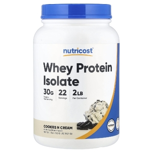 Nutricost, изолят сывороточного протеина, печенье и крем, 907 г (2 фунта)