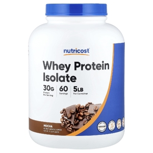 Nutricost, изолят сывороточного протеина, со вкусом мокко, 2268 г (5 фунтов)