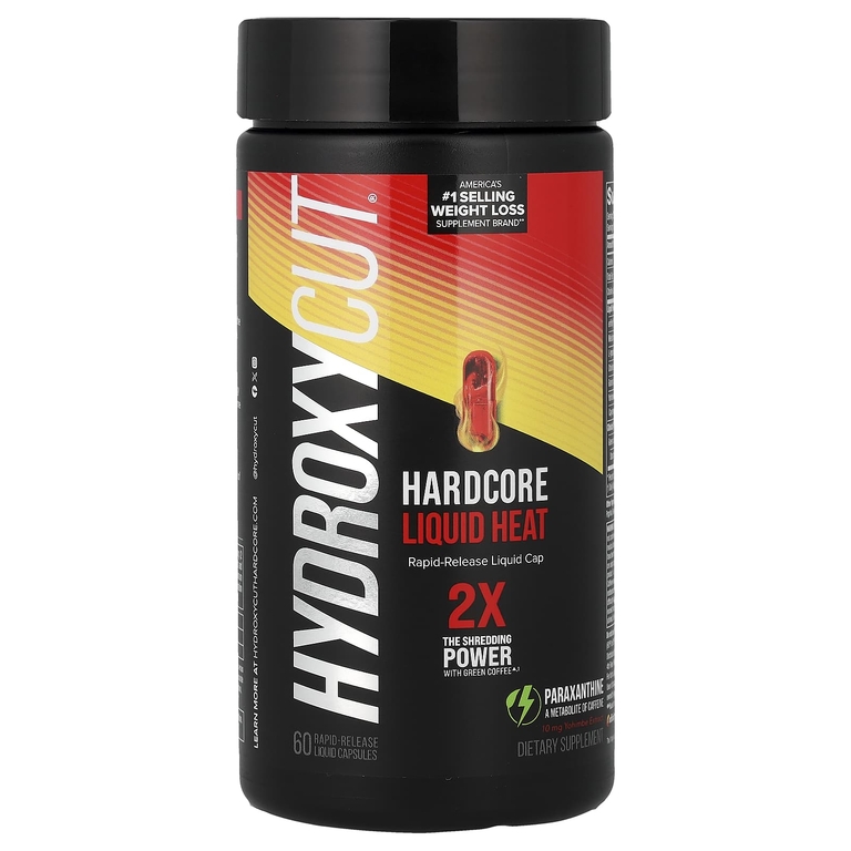 Hydroxycut, Hardcore Liquid Heat, 60 жидких капсул с быстрым высвобождением