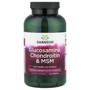 Swanson Vitamins, глюкозамин, хондроитин и МСМ, 240 таблеток