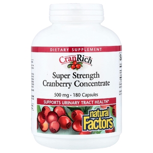 Natural Factors, концентрат клюквы, 500 мг, 180 капсул