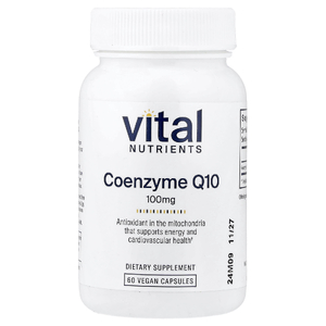 Vital Nutrients, коэнзим Q10, 100 мг, 60 веганских капсул