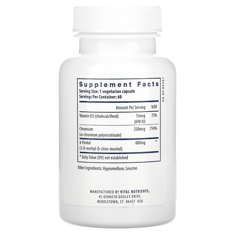 Vital Nutrients, d-пинитол, 60 вегетарианских капсул