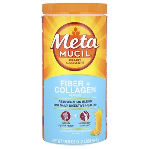 Metamucil, клетчатка и пептиды коллагена, со вкусом апельсина, 564 г (1,2 фунта)